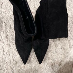 Elegant Black suede ankle Women's Boots